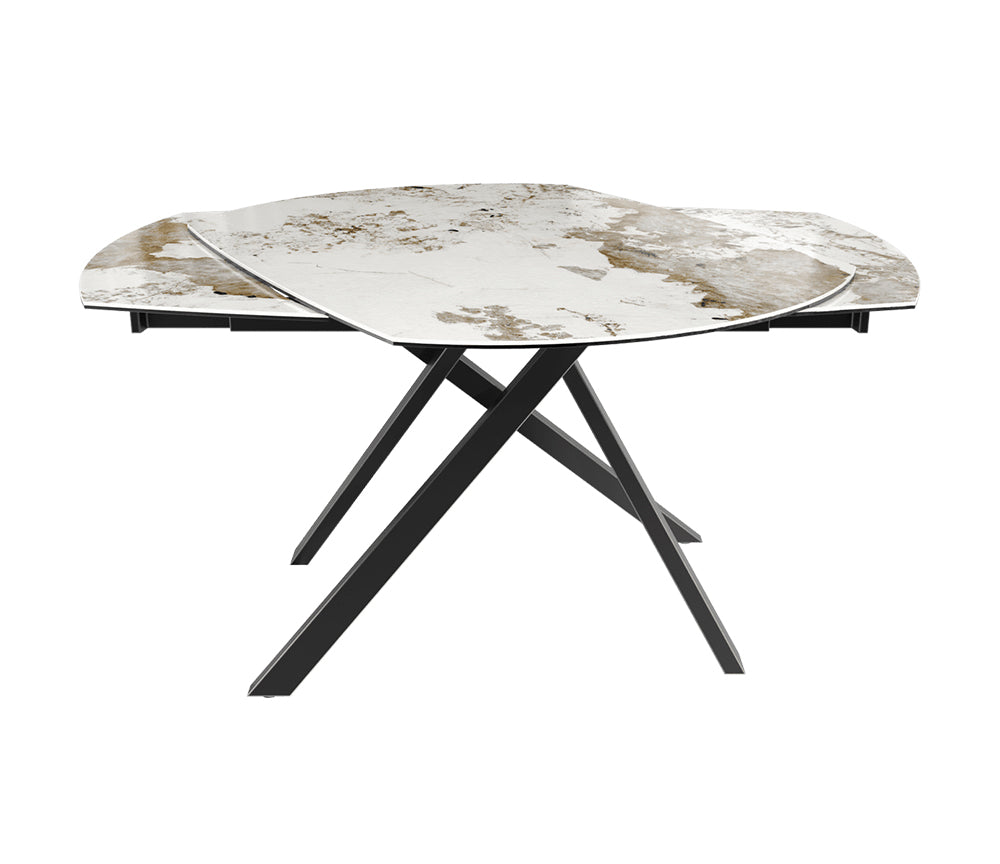 Table akante céramique extensible pieds métal noir - Souffle d'intérieur