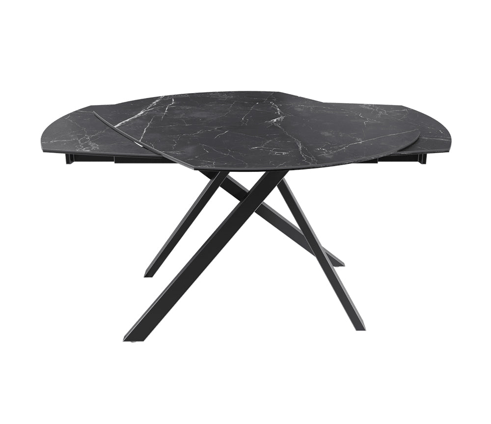 Table akante céramique extensible pieds métal noir - Souffle d'intérieur