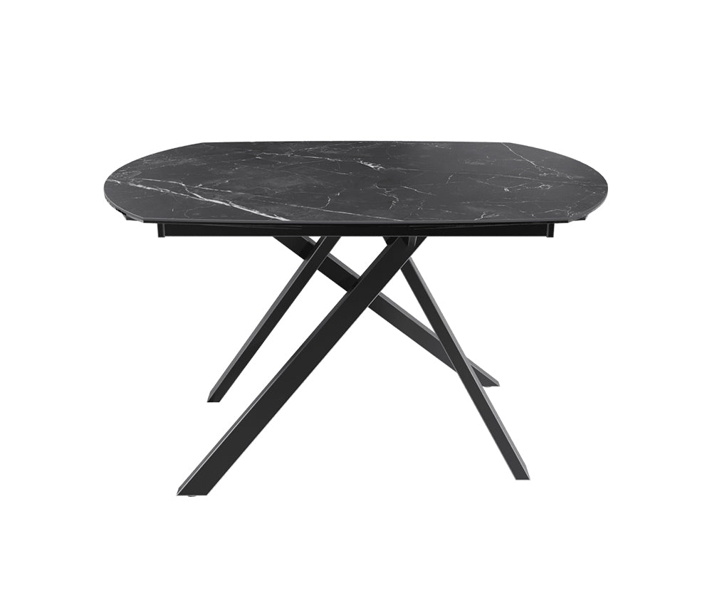 Table akante céramique extensible pieds métal noir - Souffle d'intérieur