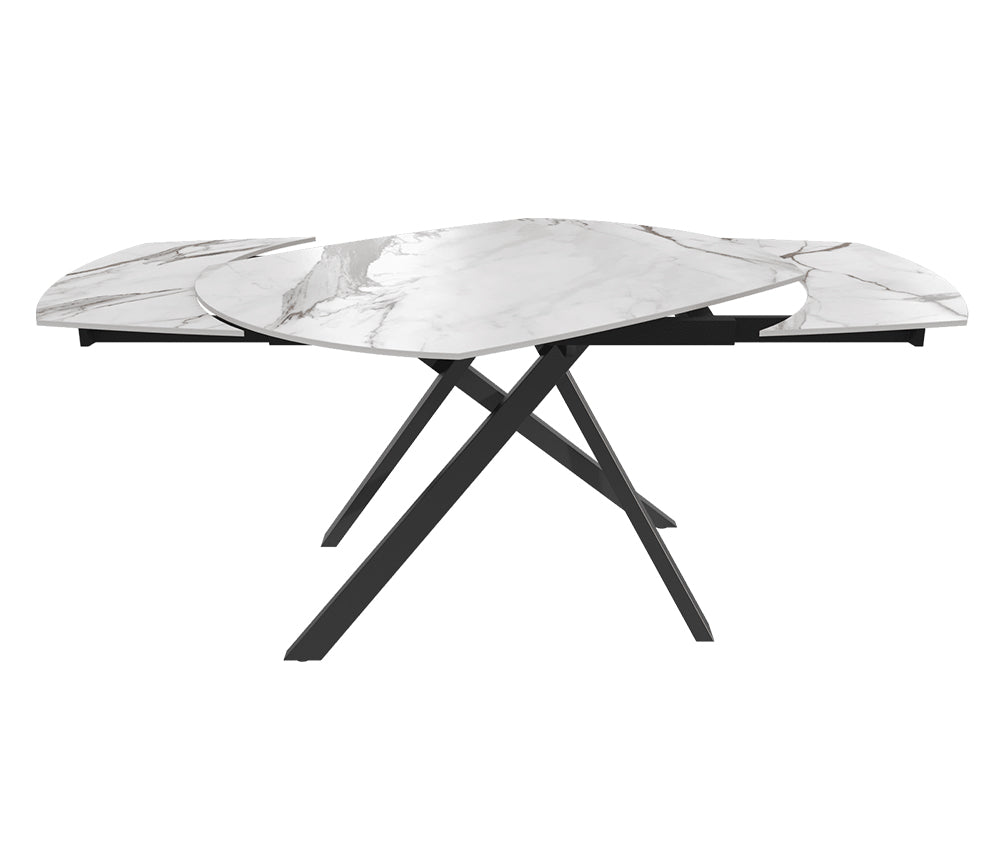Table akante céramique extensible pieds métal noir - Souffle d'intérieur