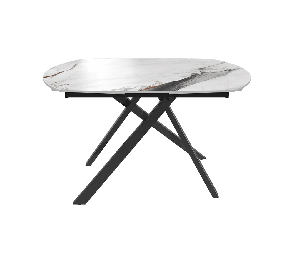Table akante céramique extensible pieds métal noir - Souffle d'intérieur
