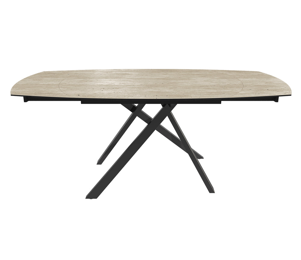 Table akante céramique extensible pieds métal noir - Souffle d'intérieur