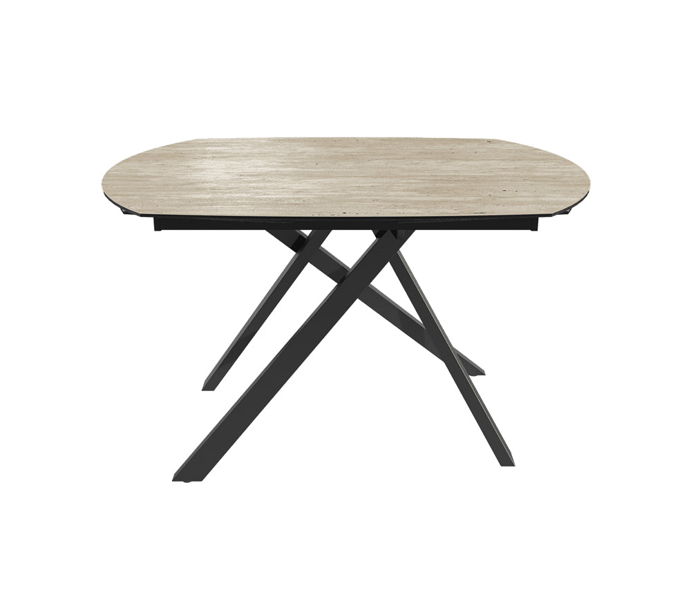 Table akante céramique extensible pieds métal noir - Souffle d'intérieur