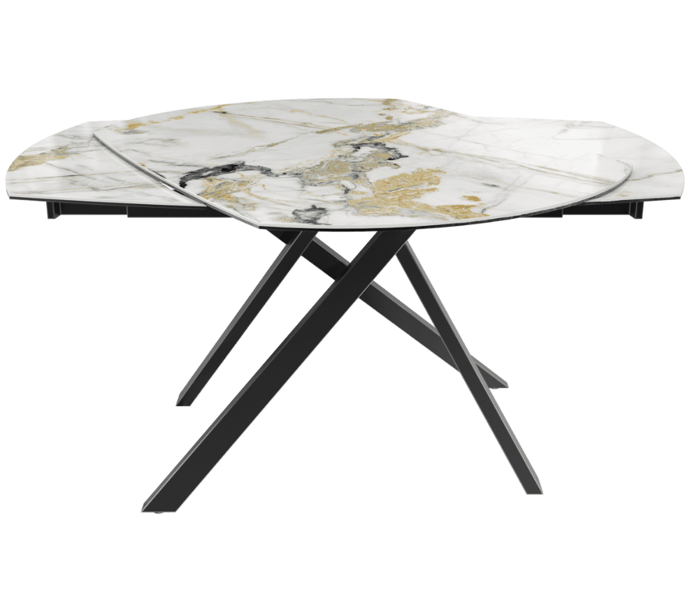 Table akante céramique extensible pieds métal noir - Souffle d'intérieur