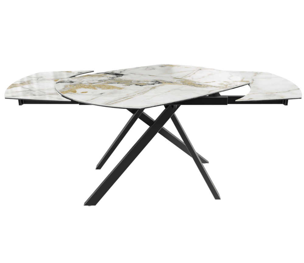 Table akante céramique extensible pieds métal noir - Souffle d'intérieur