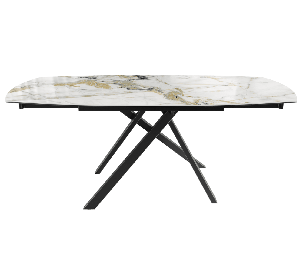 Table akante céramique extensible pieds métal noir - Souffle d'intérieur