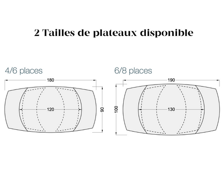 dimensions Table akante céramique extensible pieds métal noir - Souffle d'intérieur