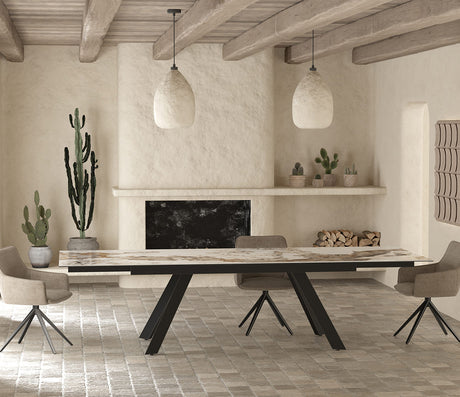 Table céramique extensible marbre calacatta design - Akante - Souffle d'intérieur