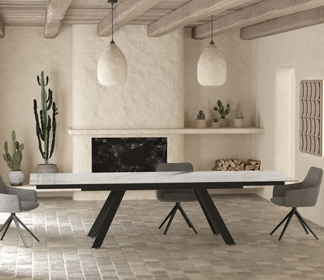Table céramique extensible marbre fiore design - Akante - Souffle d'intérieur