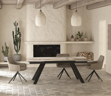 Table céramique extensible marbre calacatta design - Akante - Souffle d'intérieur
