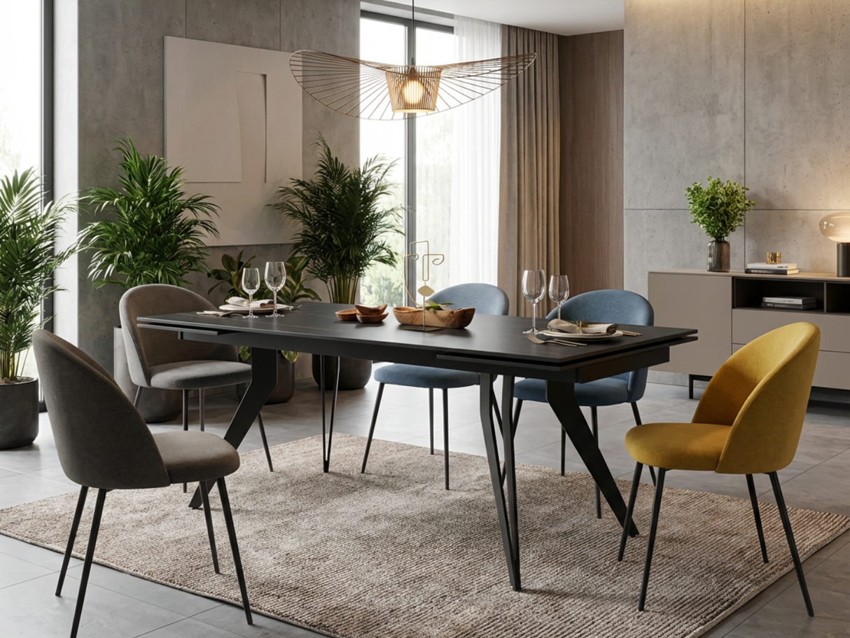 Table de salle à manger en ceramique rectangulaire marbre - Souffle d'intérieur