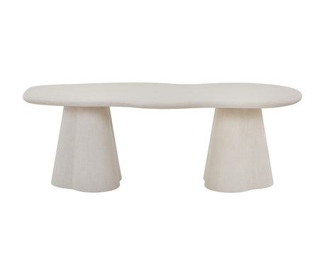 Table à manger organique effet béton ciré Simo – design contemporain et naturel