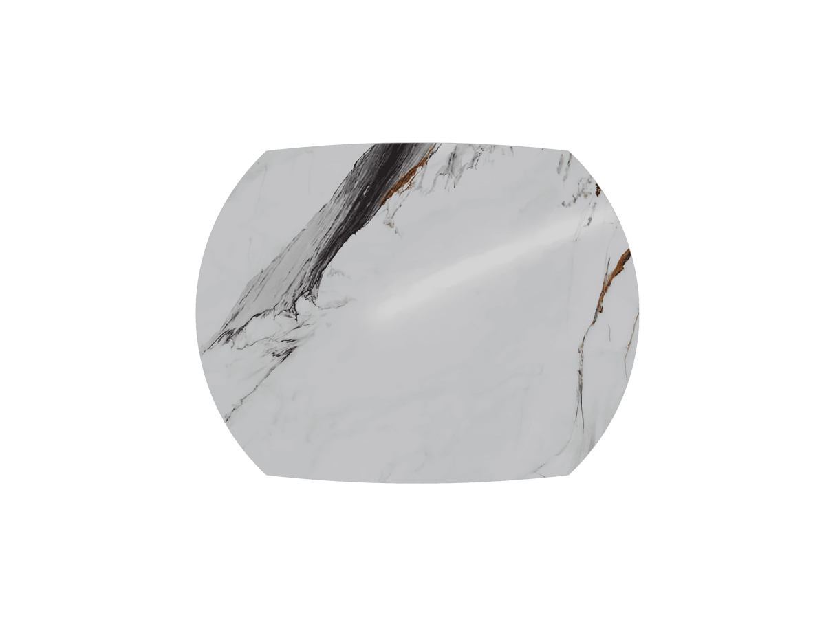 Table extensible céramique couleur marbre blanc marron brillant design - akante - Souffle d'intérieur