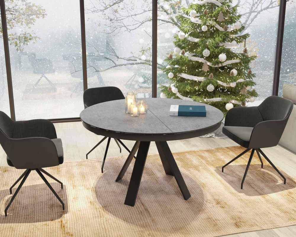 Table ronde céramique extensible Akante - Chanterelle