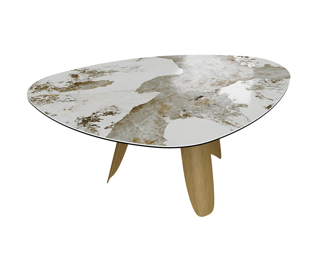 Table avec plateau céramique marbre - Akante - Souffle d'intérieur