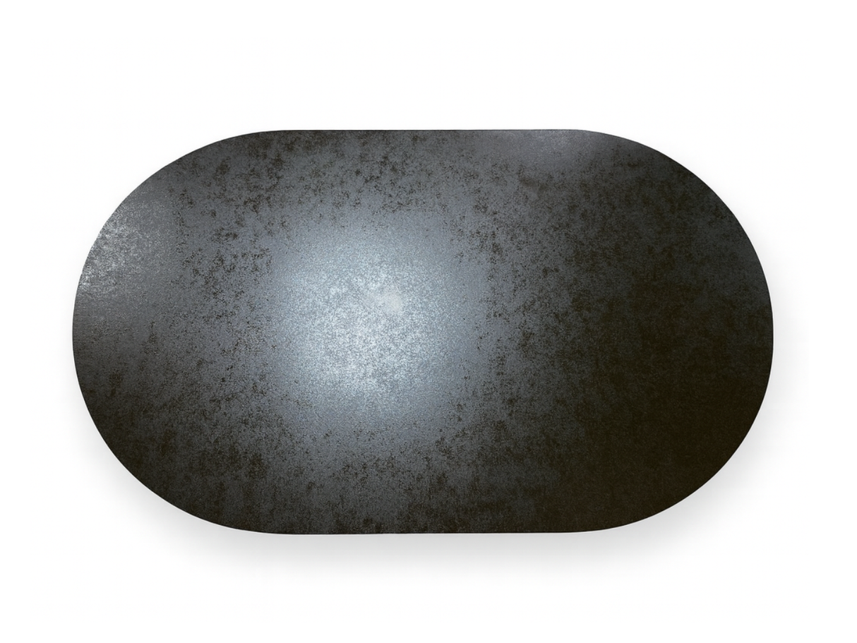 Détail du plateau en céramique noire effet pierre de la table basse Ophélie