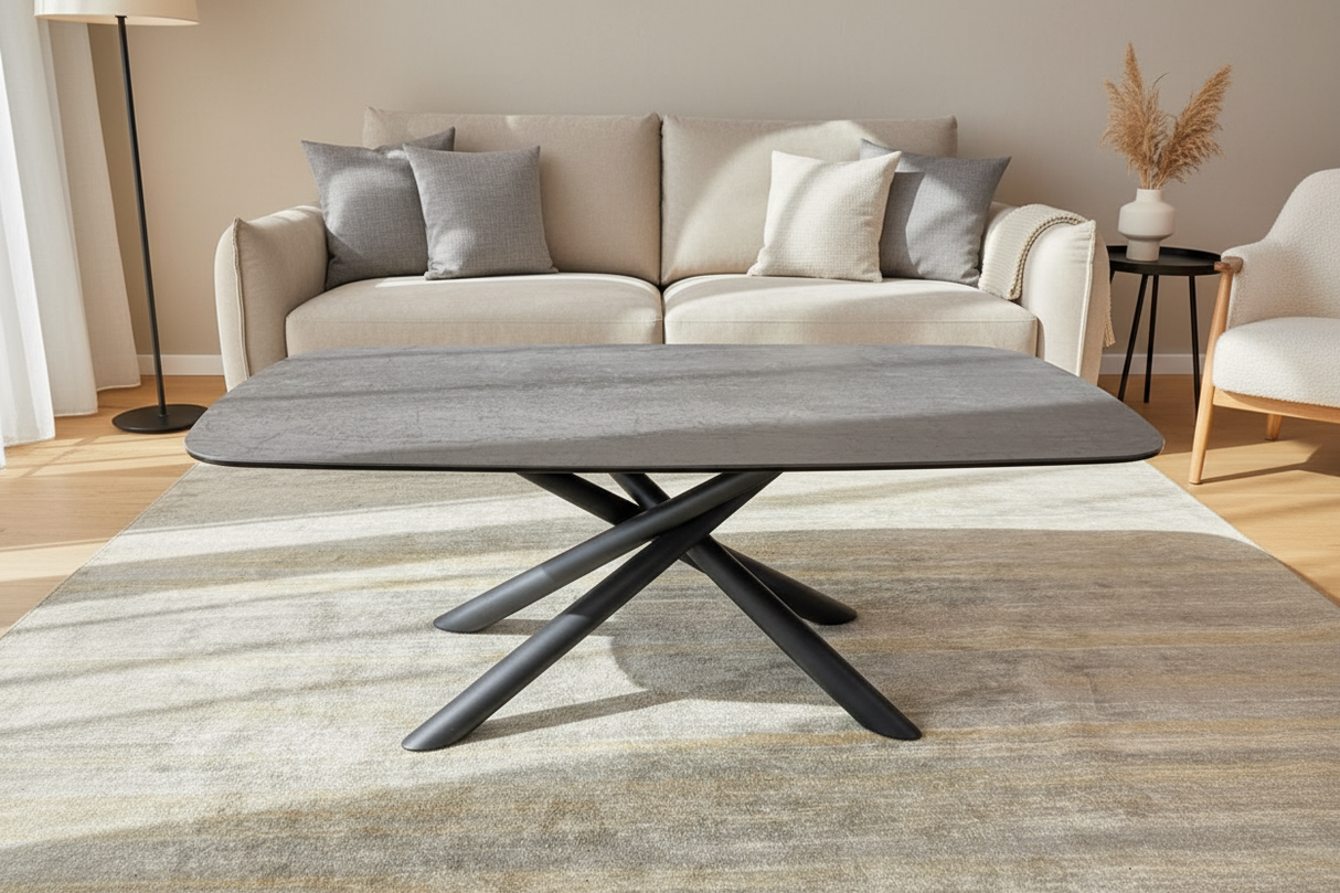 Table basse grise en céramique anthracite – Barbara