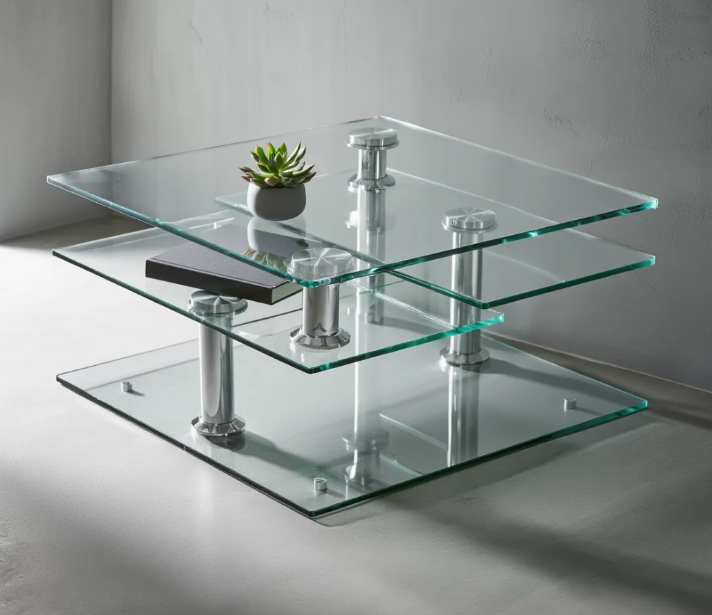 Table basse en verre pivotante - Moni