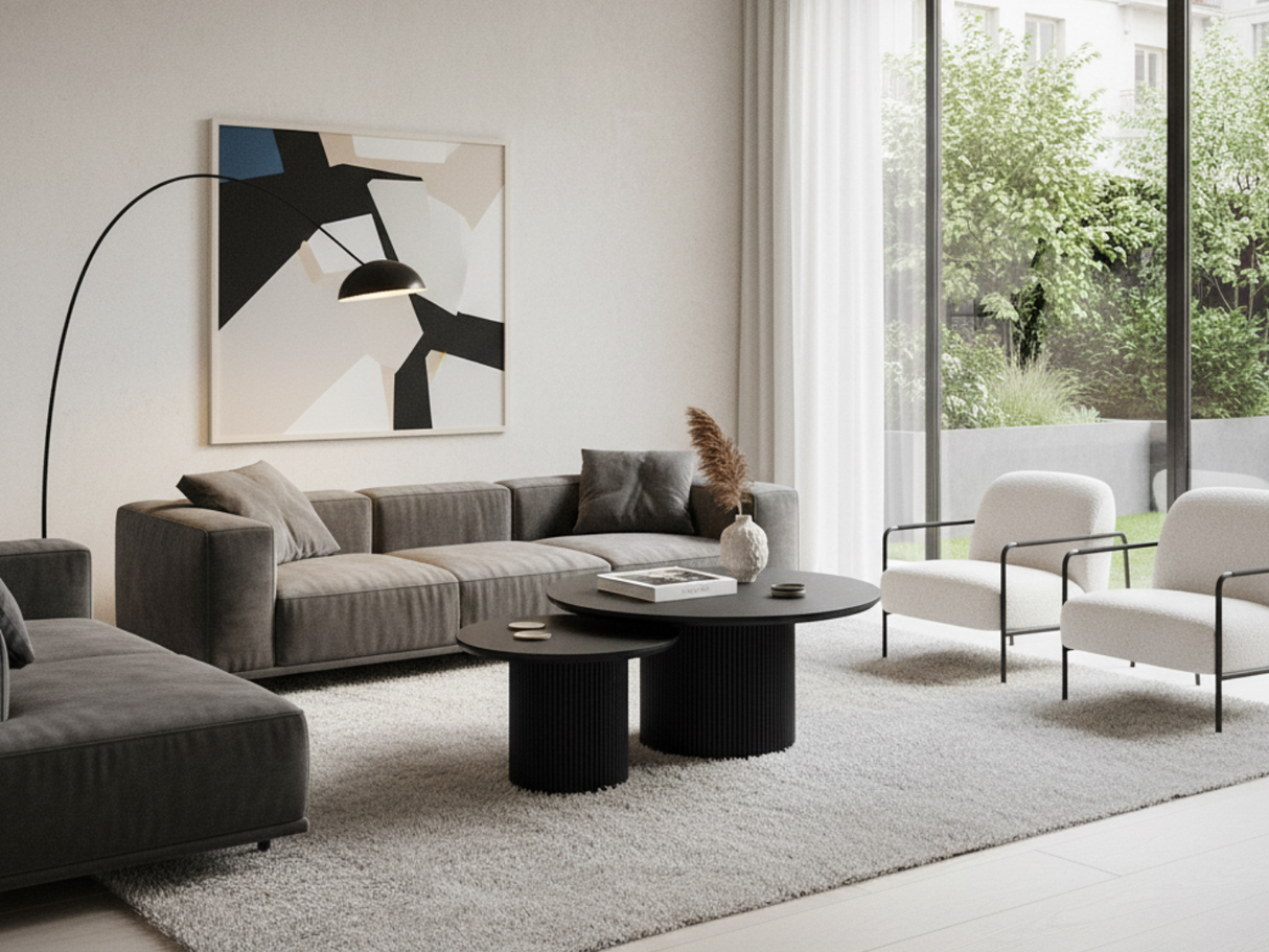 Table basse ronde en céramique - Duo