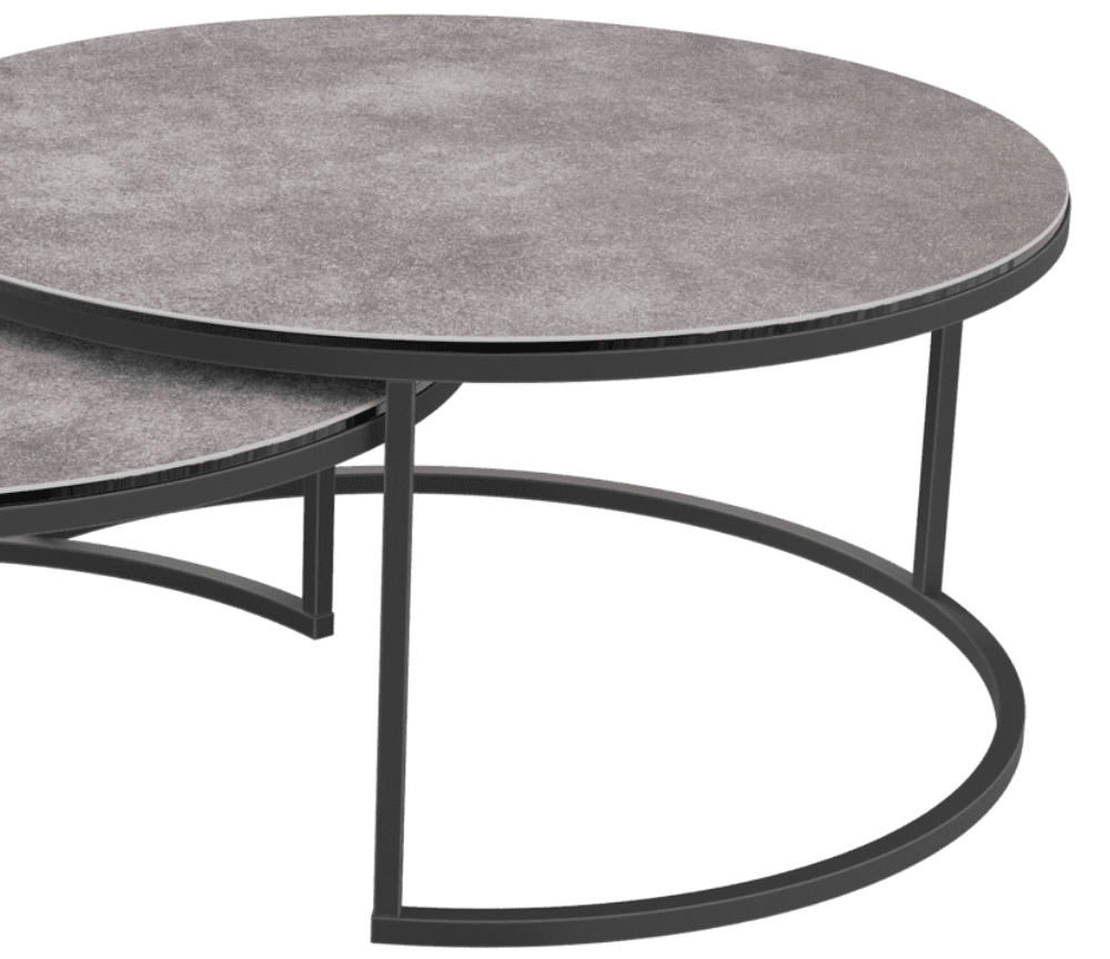 Table basse gigogne ronde céramique argile moderne - Vitaly