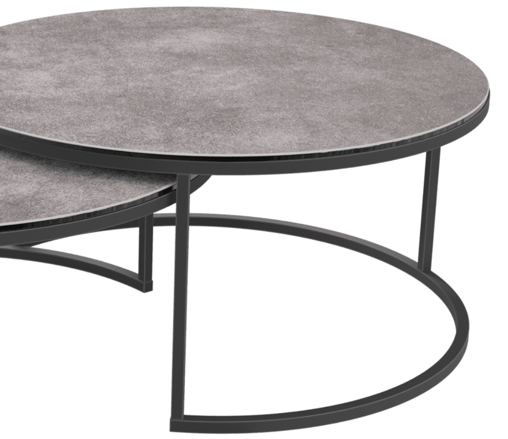table basse gigogne ronde céramique argile akante
