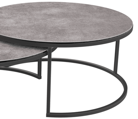 table basse gigogne ronde céramique argile akante