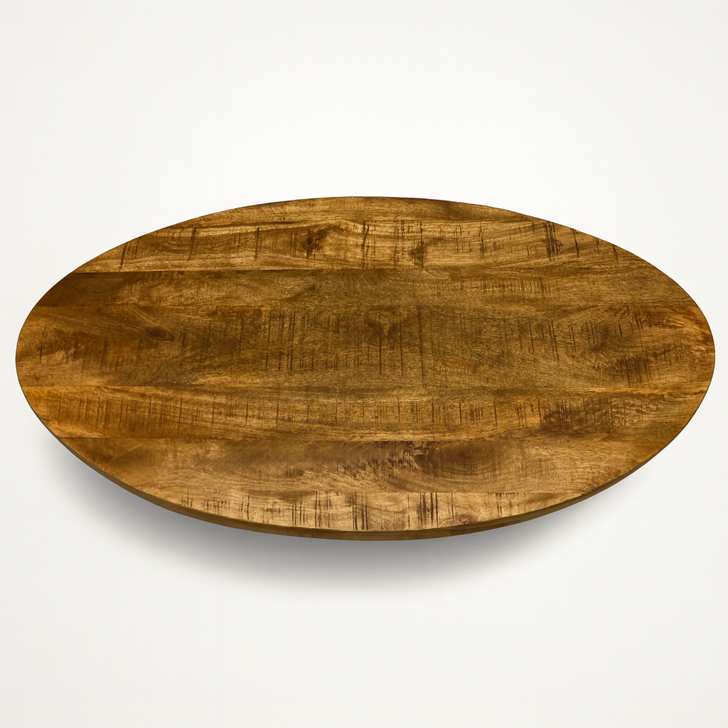 Table basse bois ovale dans salon moderne – Souffle d’Intérieur