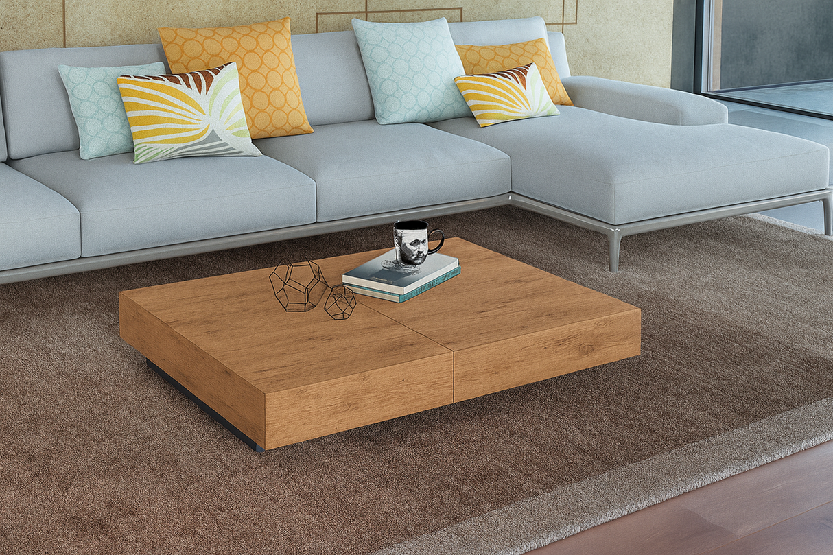 Table basse relevable extensible bois - Souffle d'intérieur