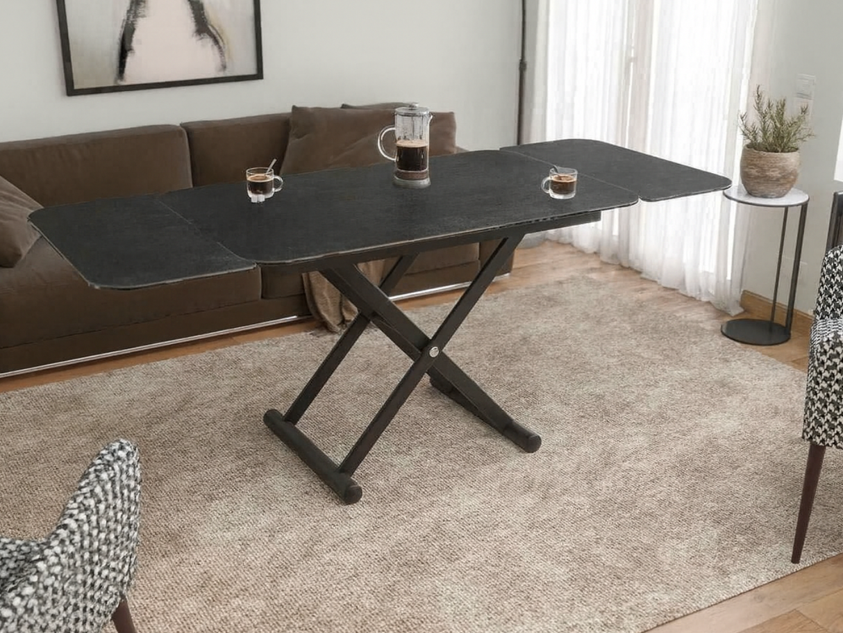 Table basse relevable et extensible en céramique – Enora