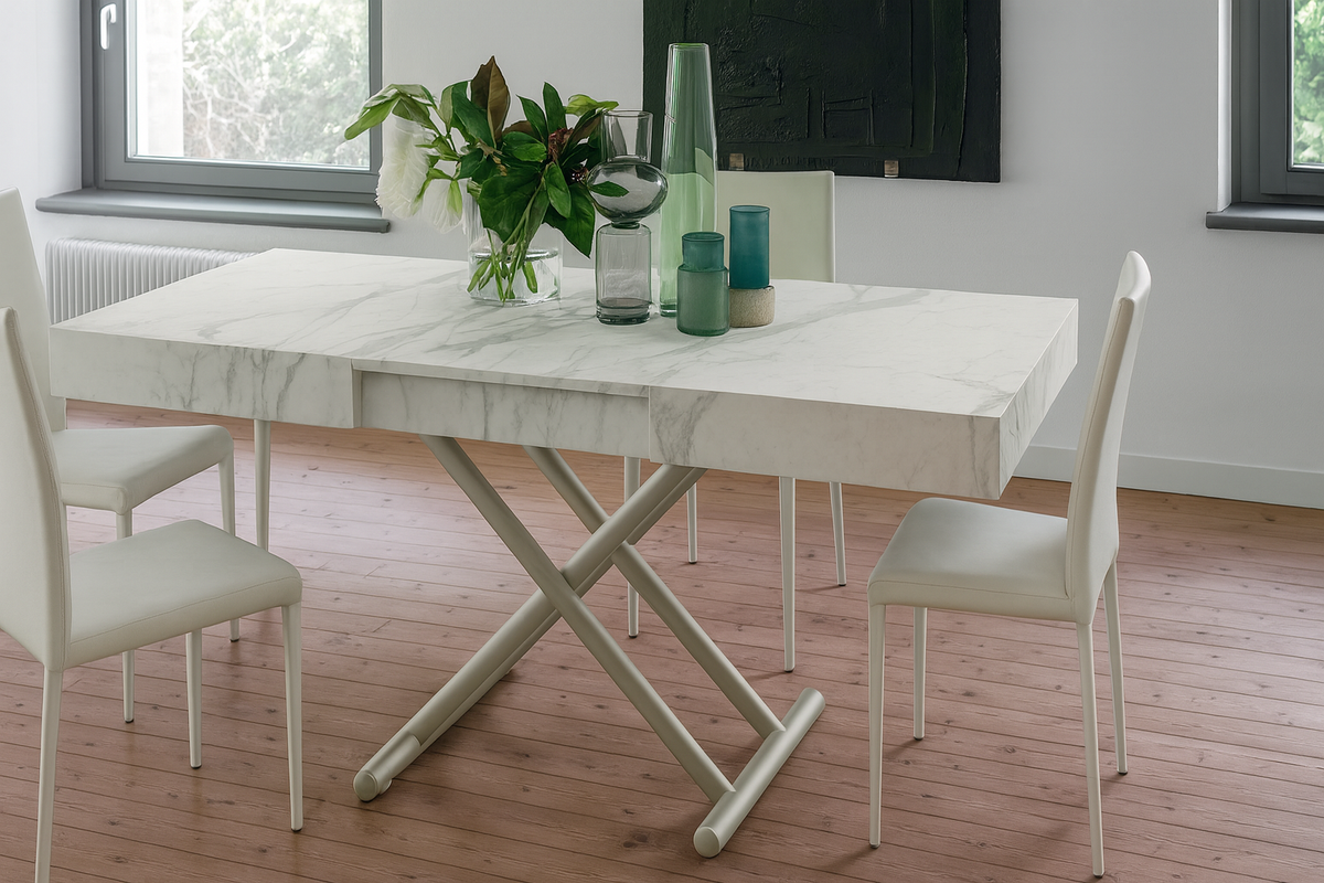 Table basse relevable extensible blanche - Altacom - Ozzio- Souffle d'intérieur