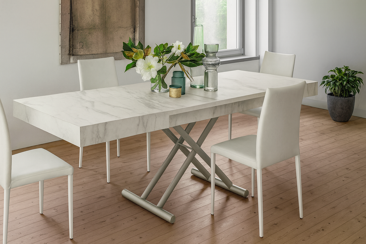 Table basse relevable extensible blanche - Altacom - Souffle d'intérieur