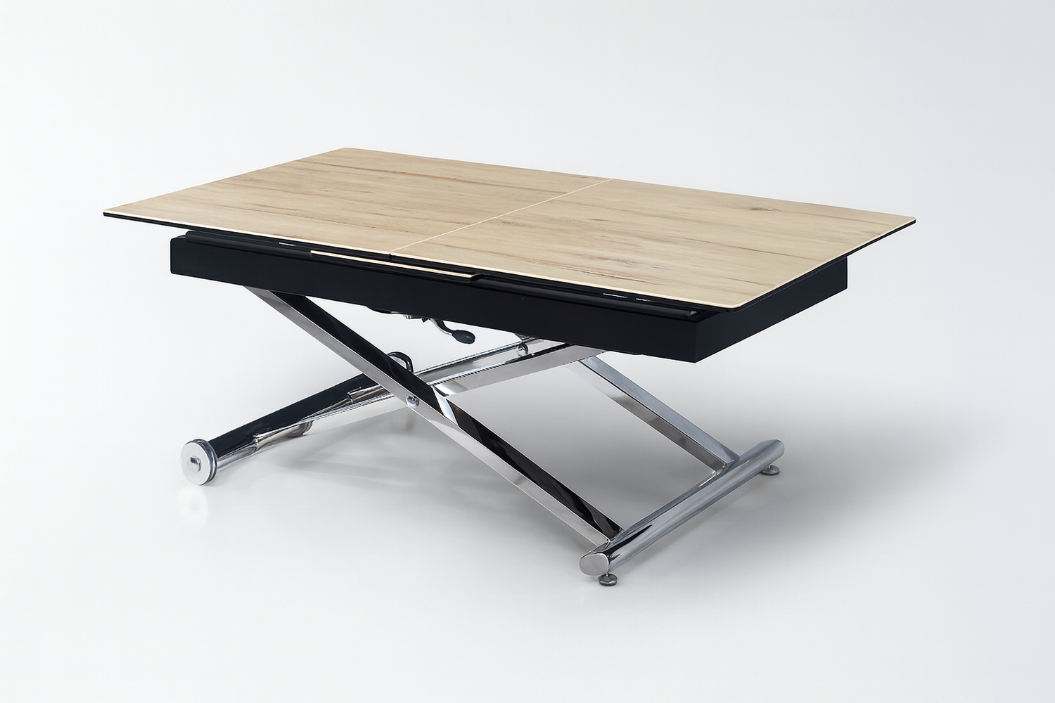 table basse en céramique bois relevable et extensible