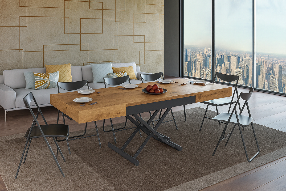 Table basse relevable extensible bois - Souffle d'intérieur