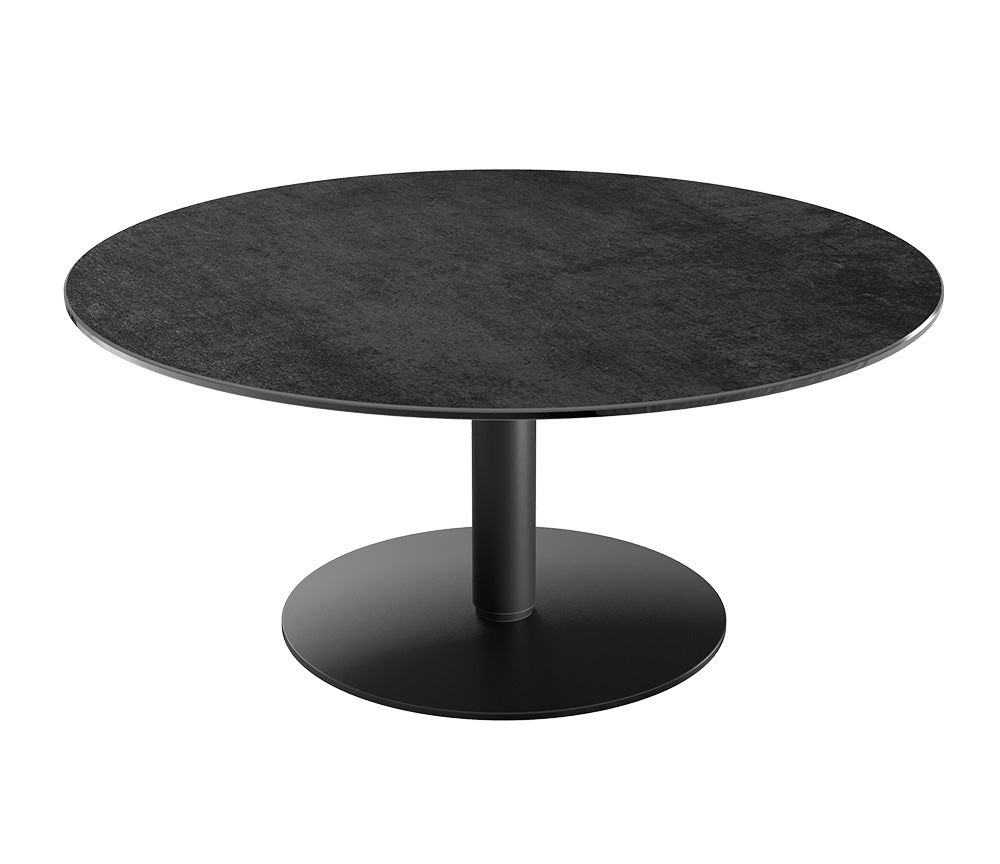 Table relevable Dorlan – plateau baissé – acier laqué noir mat - céramique marbre noir