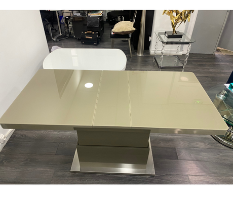 table basse relevable en verre taupe - Souffle d'intérieur