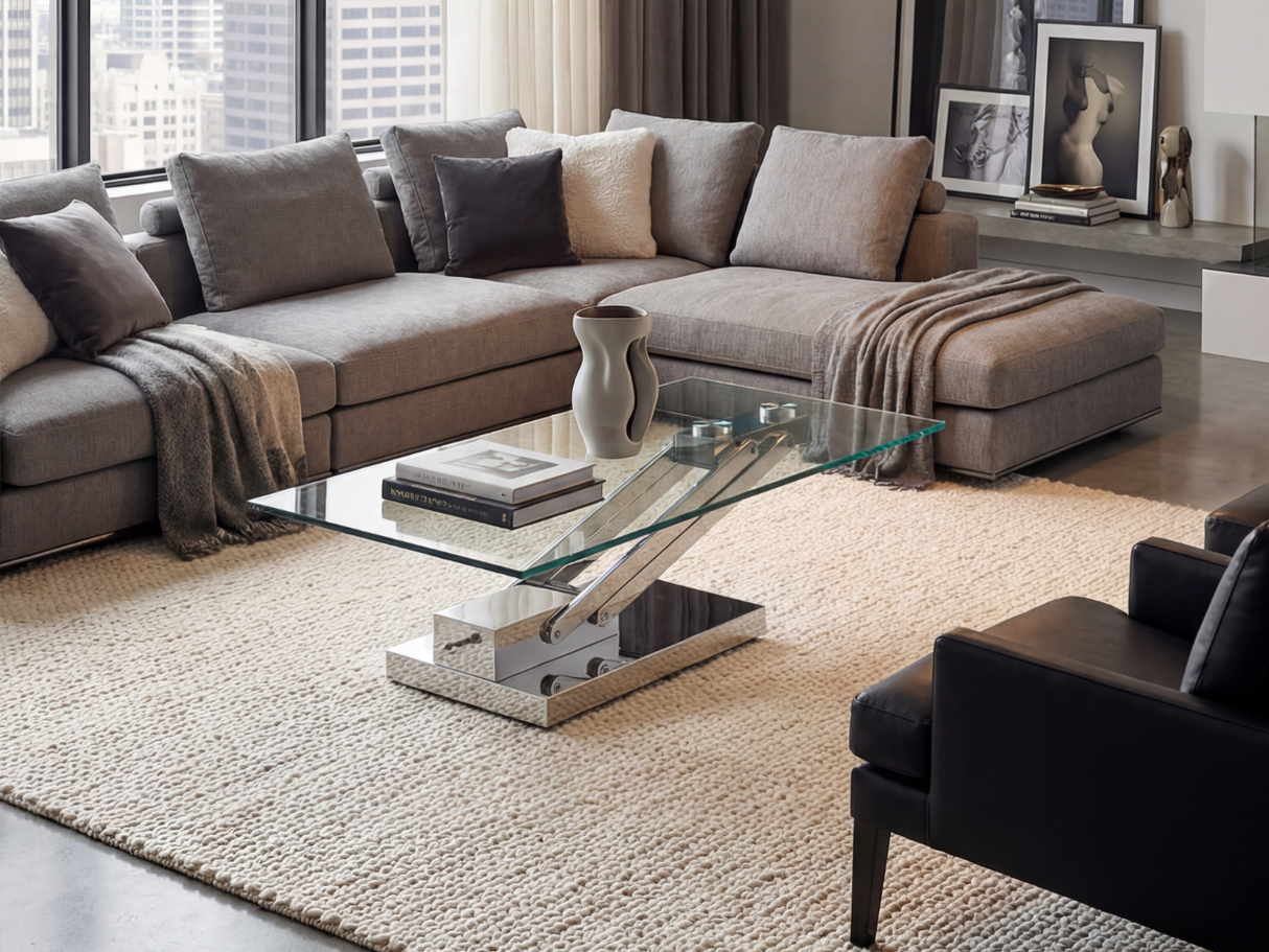 Table basse relevable en verre - Bea