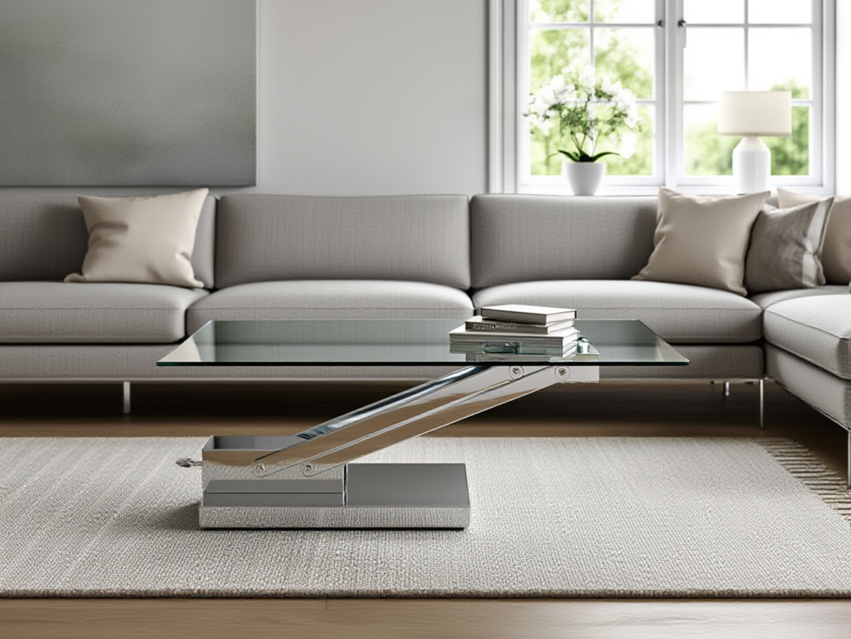 table basse relevable en verre trempé design luxe eda concept - Souffle d'intérieur