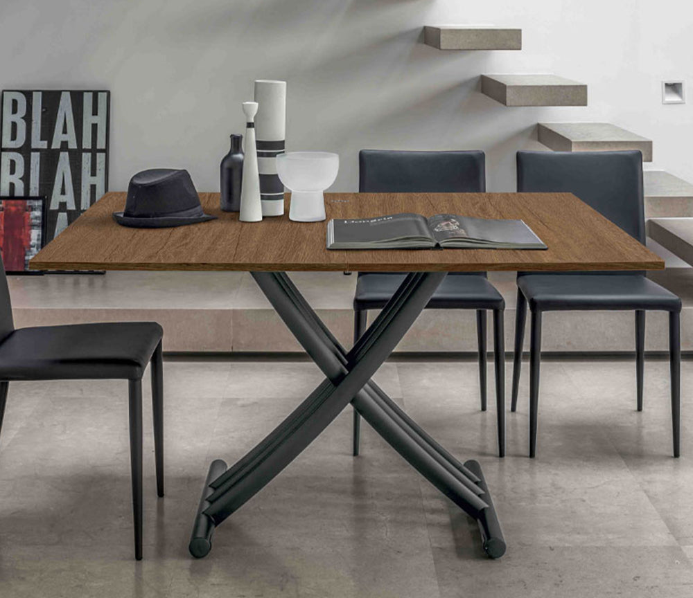 Table basse relevable extensible bois en position ouverte - Altacom - Souffle d'intérieur