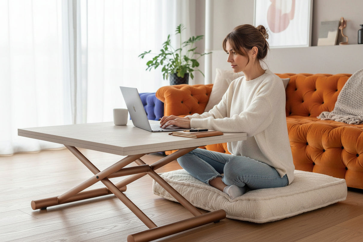 Table basse relevable extensible marbre - Altacom - Souffle d'intérieur