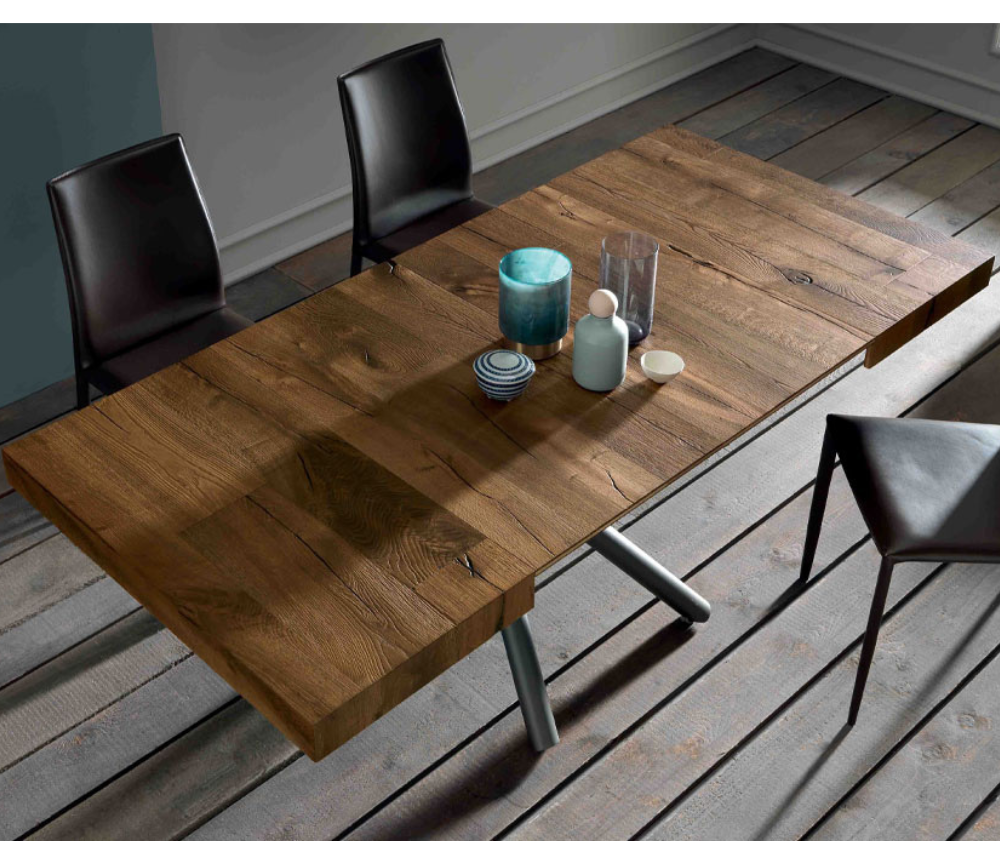 table basse relevable et extensible bois design - Altacom - Souffle d'intérieur - en position ouverte dans une salle a manger