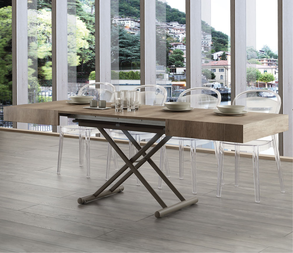 Table basse relevable transformable extensible modulable bois - Stevy