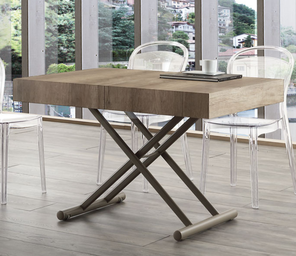 Table basse relevable transformable extensible bois L 120cm - Stevy