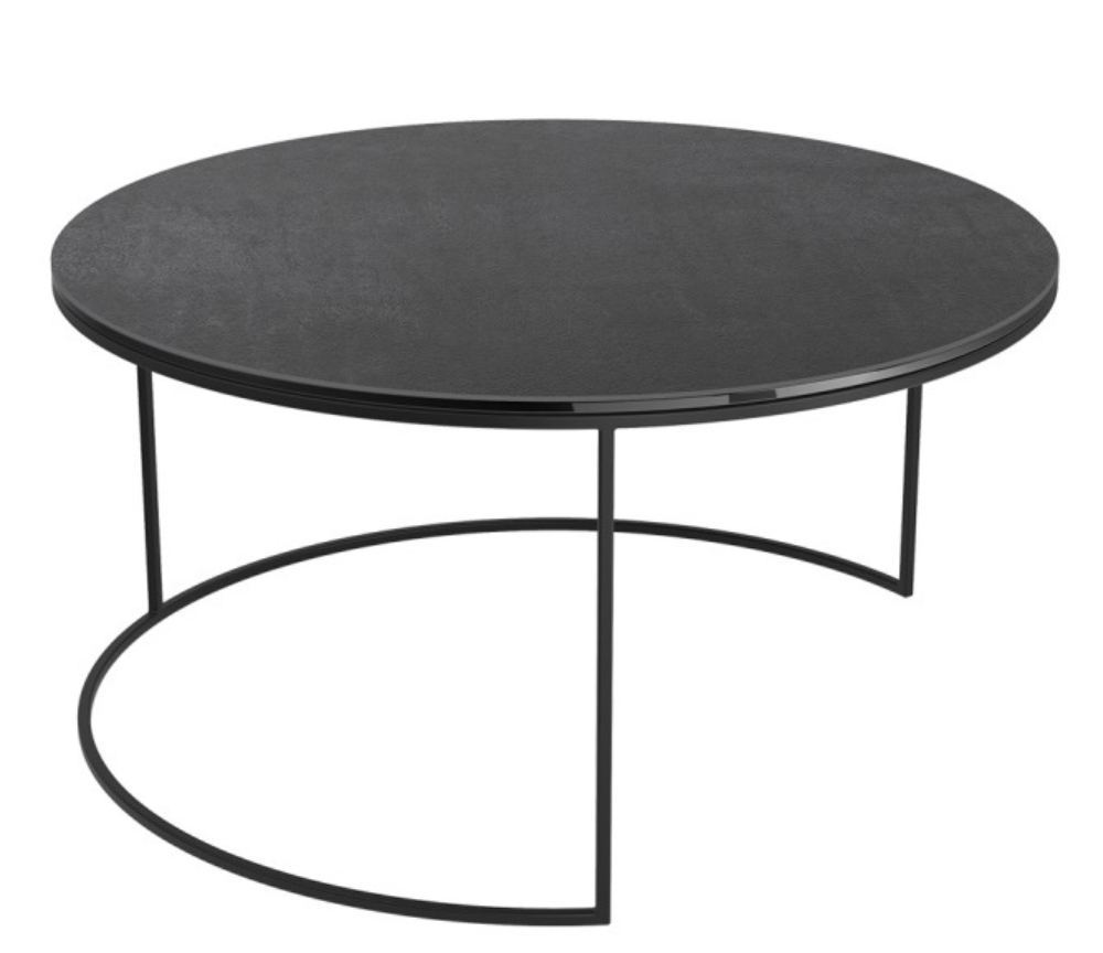 Table basse ronde céramique gris titane design - Souffle d'intérieur
