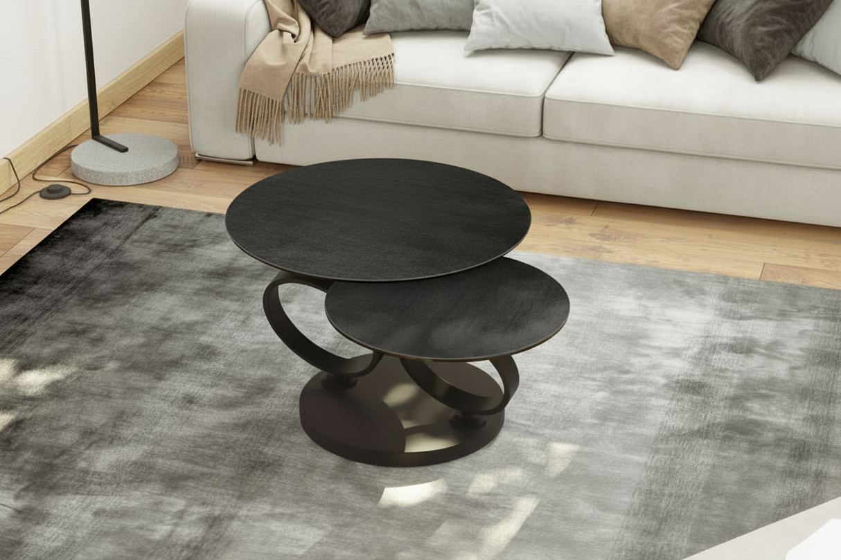 Table basse céramique ronde pivotante - Rosy