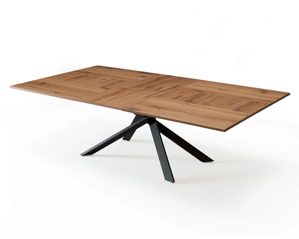 Table à manger Quatro - rallonges -ouverte - Bois clair