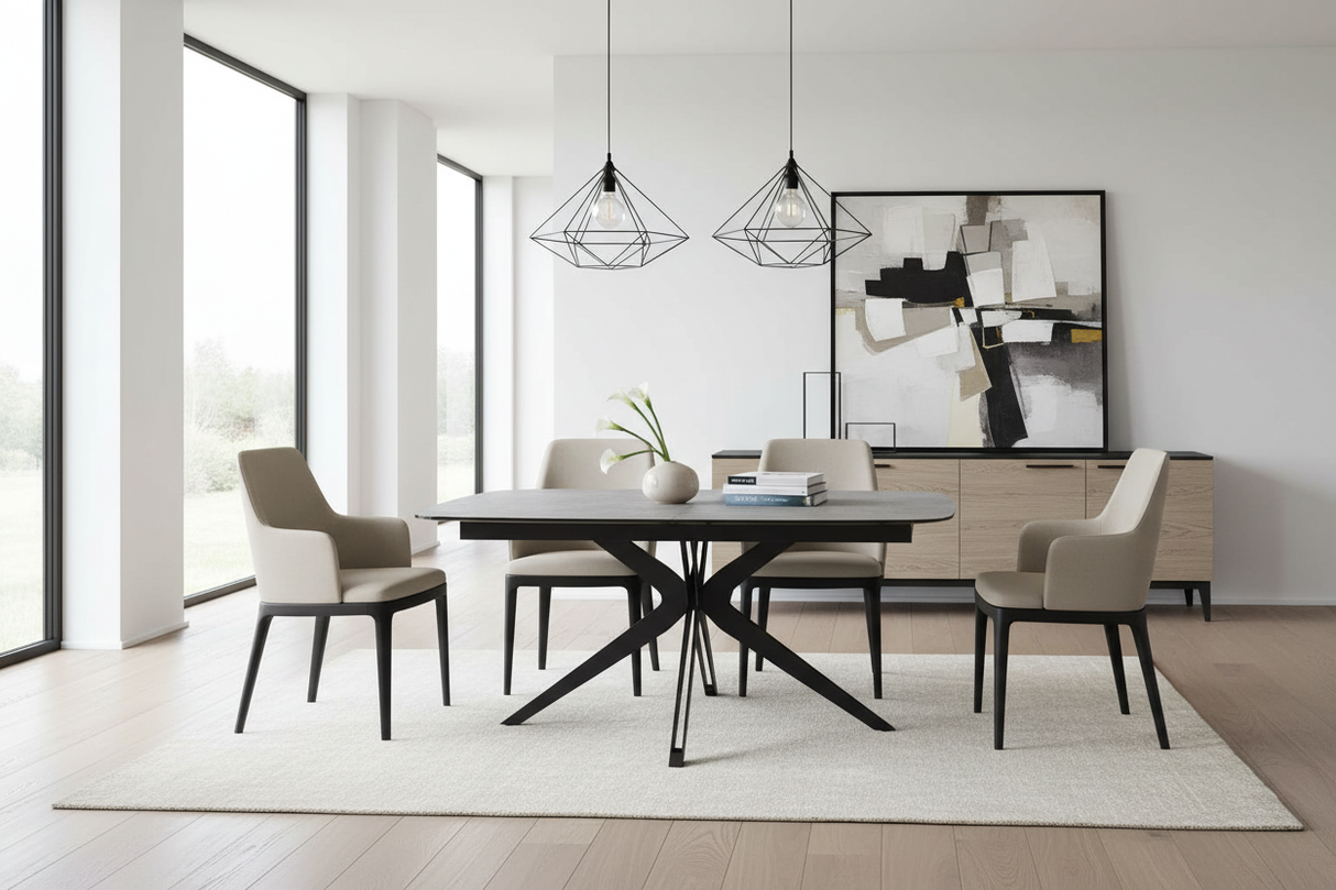 Table carrée en ambiance contemporaine