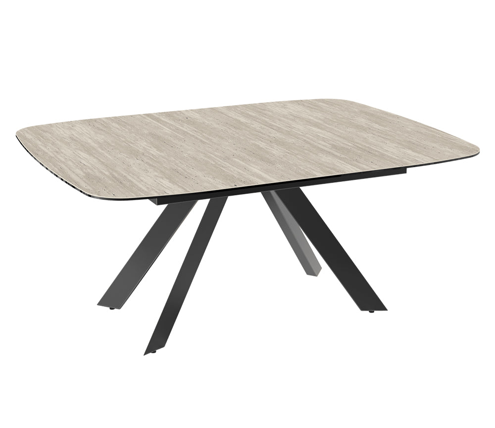 Table carré extensible plateau céramique beige - Akante - Souffle d'intérieur