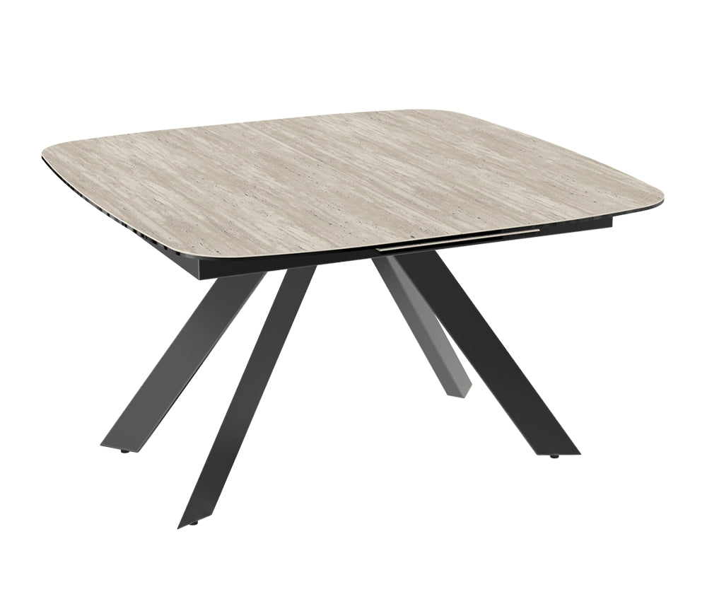 Table carré extensible plateau céramique beige - Akante - Souffle d'intérieur