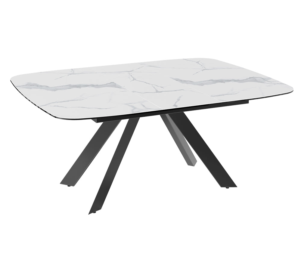 Table carré extensible plateau céramique blanc - Akante - Souffle d'intérieur