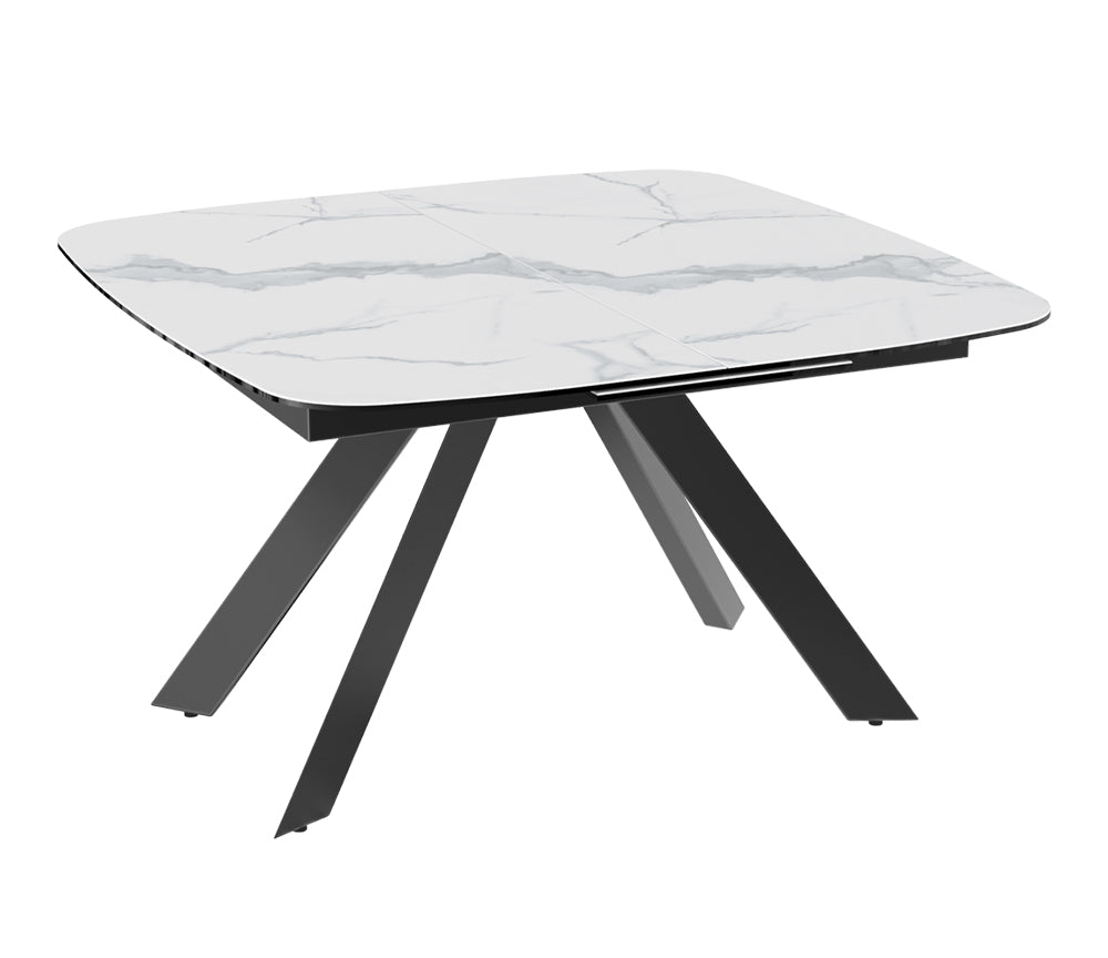 Table carré extensible plateau céramique blanc - Akante - Souffle d'intérieur